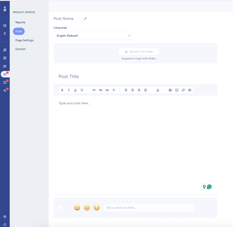UserGuiding PU post editor.