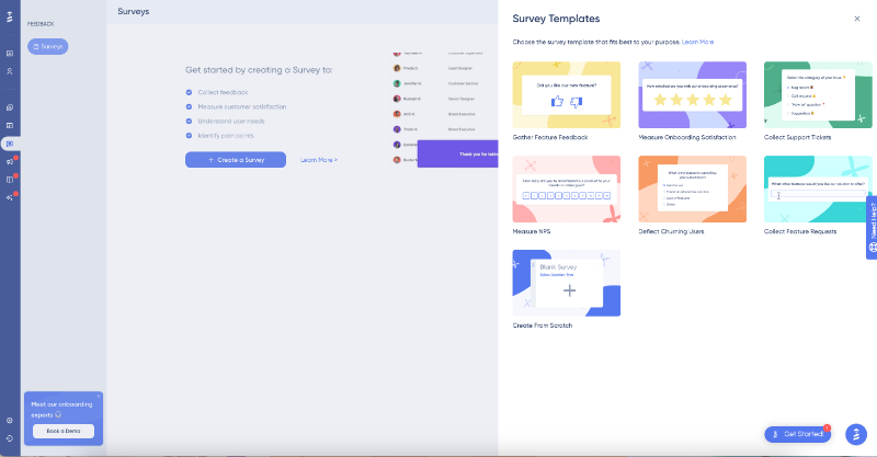 UserGuiding survey templates.