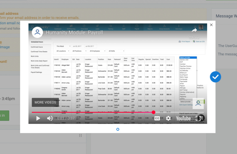 Humanity’s video walkthrough for payrolls.