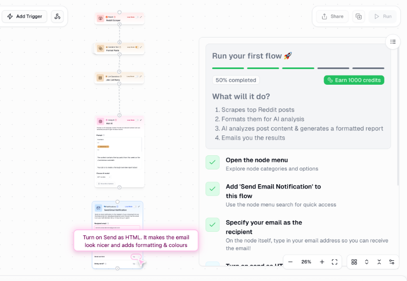 Gumloop’s walkthrough for the social media listening use case.