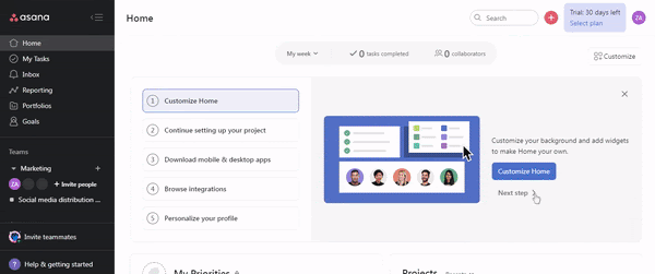 asana checklist celebration saas gamification