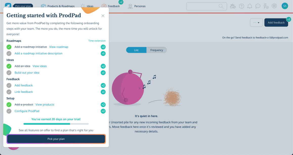 prodpad saas gamification checklist