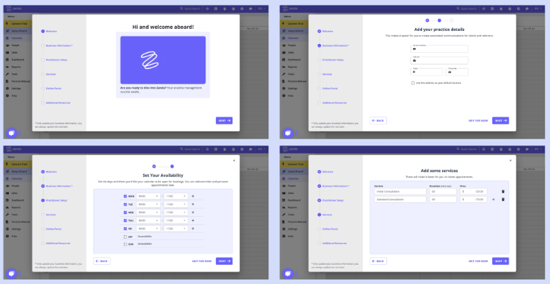 Zanda’s medical practice setup.