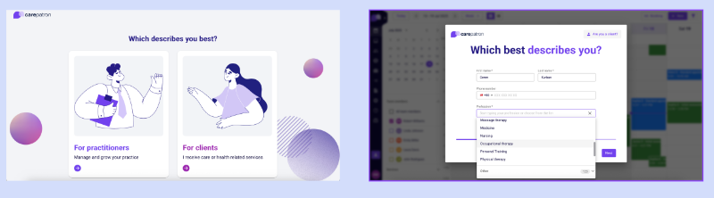 Carepatron’s onboarding survey for practitioners.