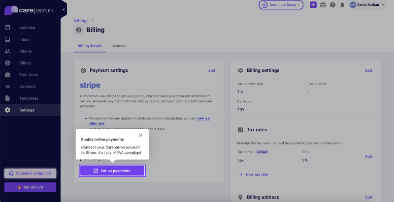 Carepatron’s interactive tutorial.
