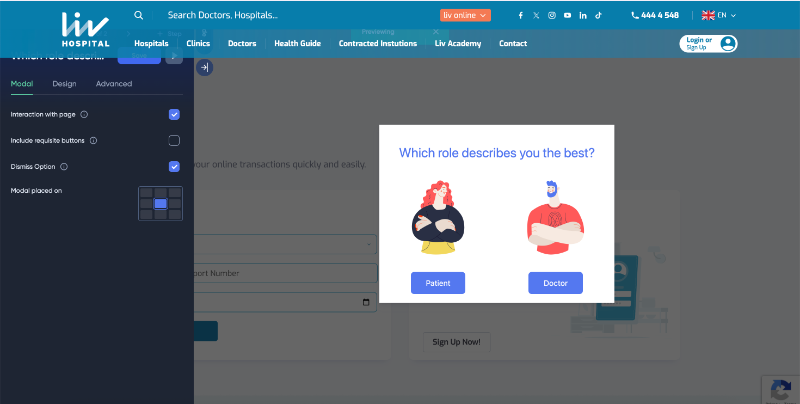 Onboarding personalization with UserGuiding modals.