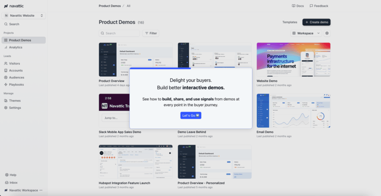 Interactive HTML demo builder on Navattic