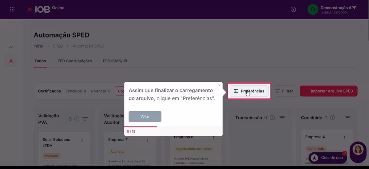 Grupo IOB's guide example
