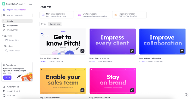 Pitch’s onboarding presentations.
