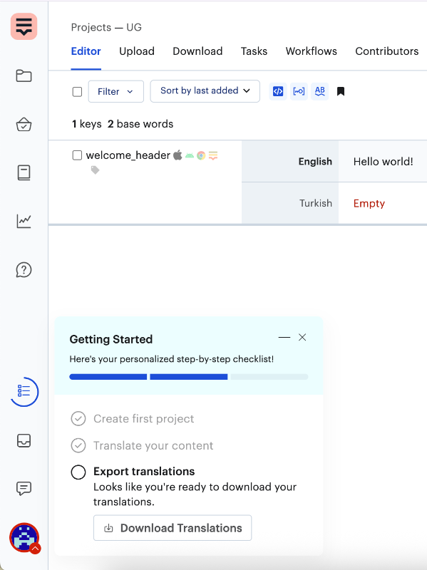 Lokalise’s onboarding checklist.