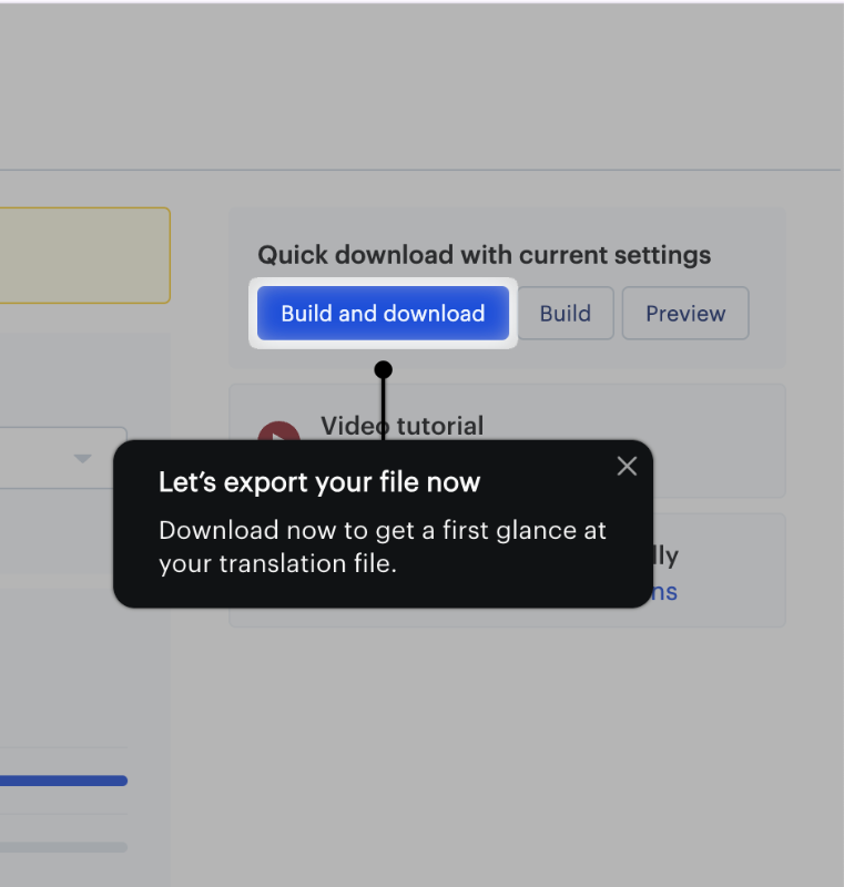 An example step from Lokalise’s interactive tutorial.