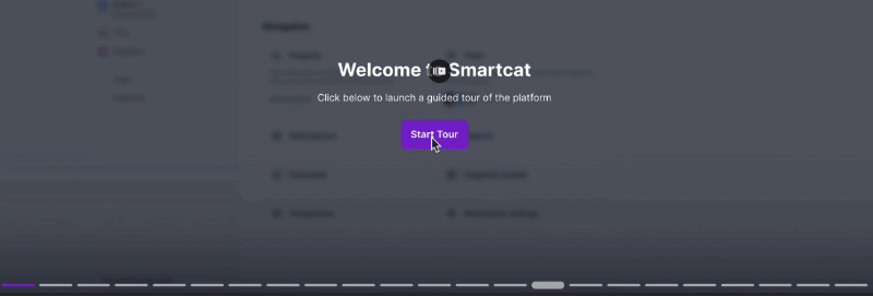 Smartcat’s old product tour.