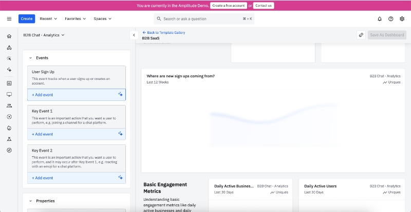 Amplitude’s demo mode.