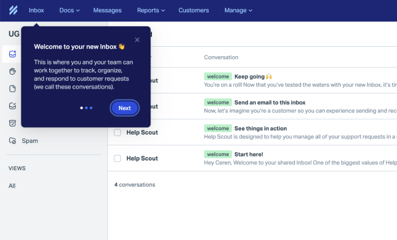 Help Scout’s tooltip design and microcopy match the brand image.