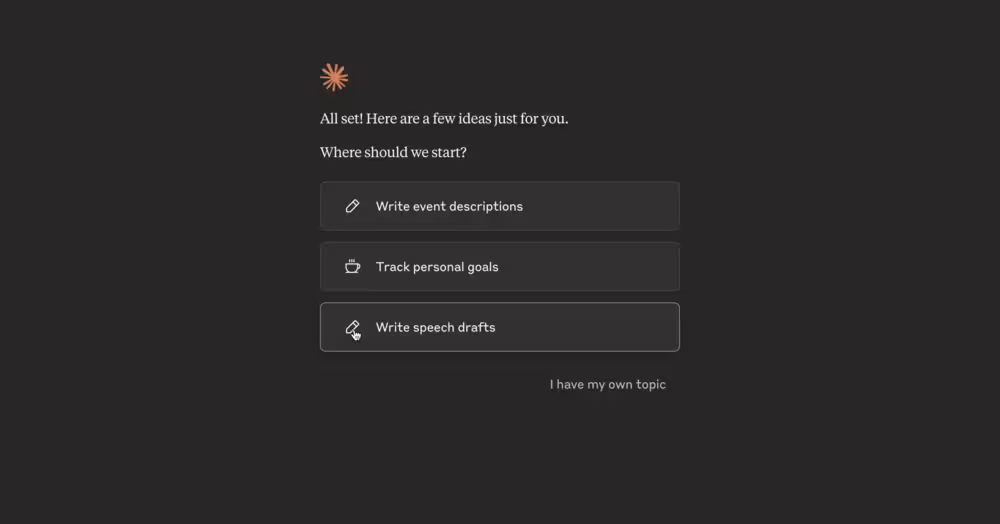 Claude onboarding step 6