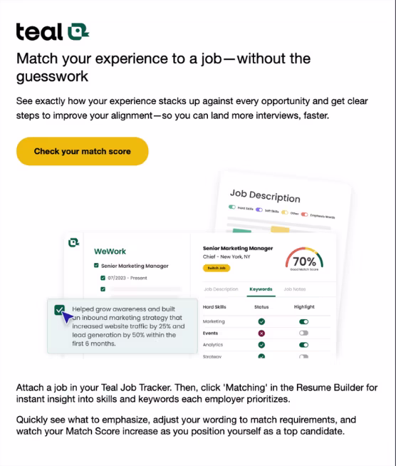 Teal onboarding step 2