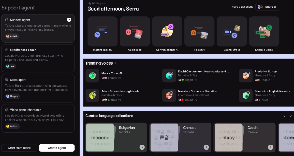 ElevenLabs' onboarding