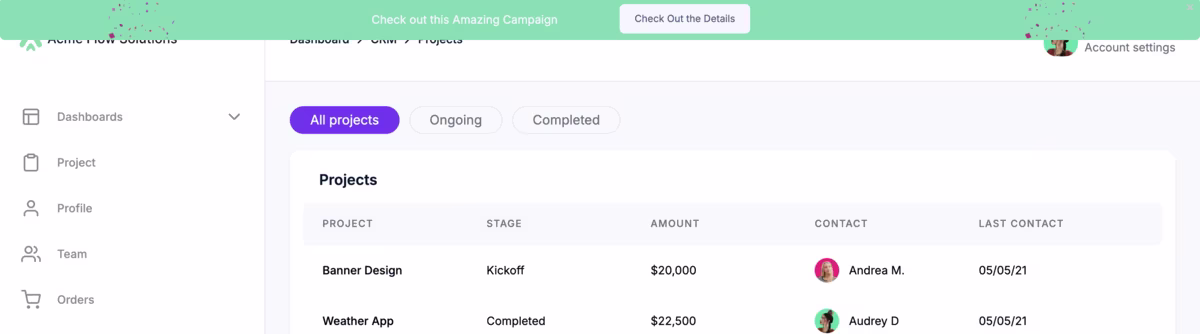 An example banner created with UserGuiding.