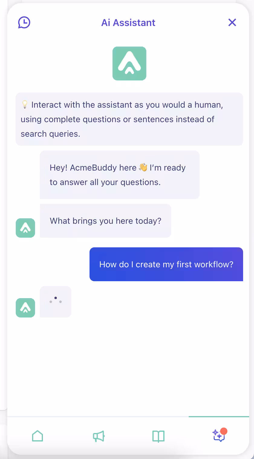 An example AI chatbot interaction.