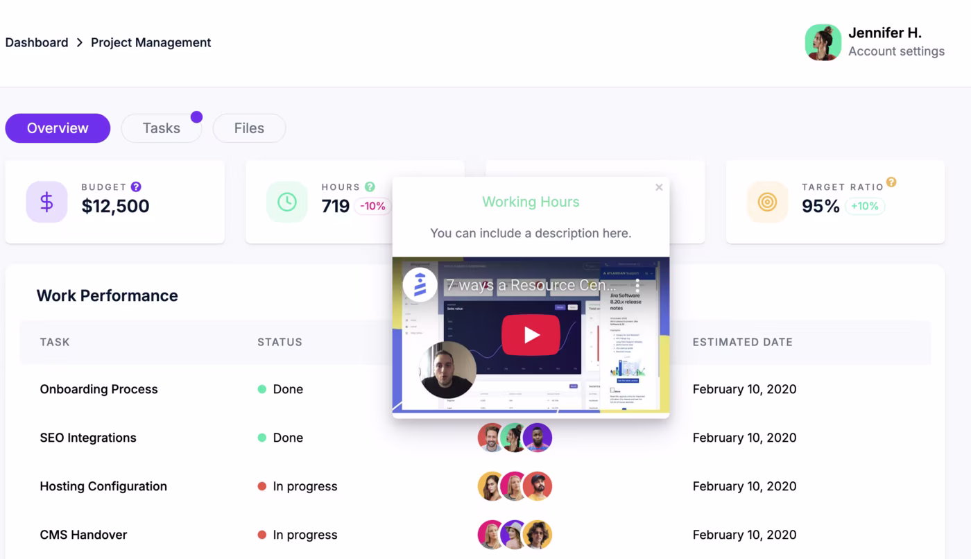 Un ejemplo de hotspot con un video.