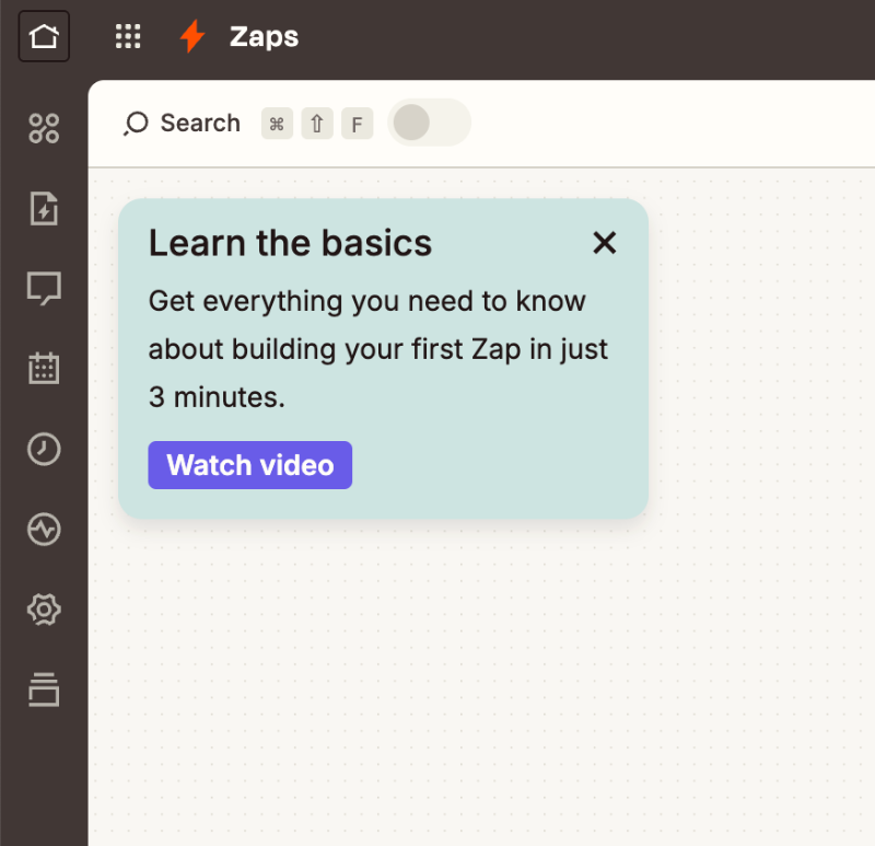 Zapier’s video onboarding modal.