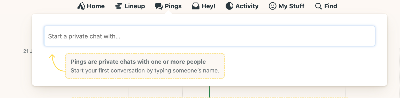 Basecamp introduces features and UI elements with inline tooltips.