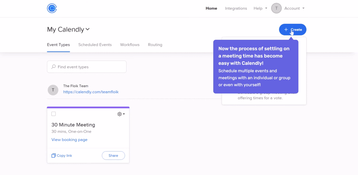 Calendly’s Interactive Product Demo.