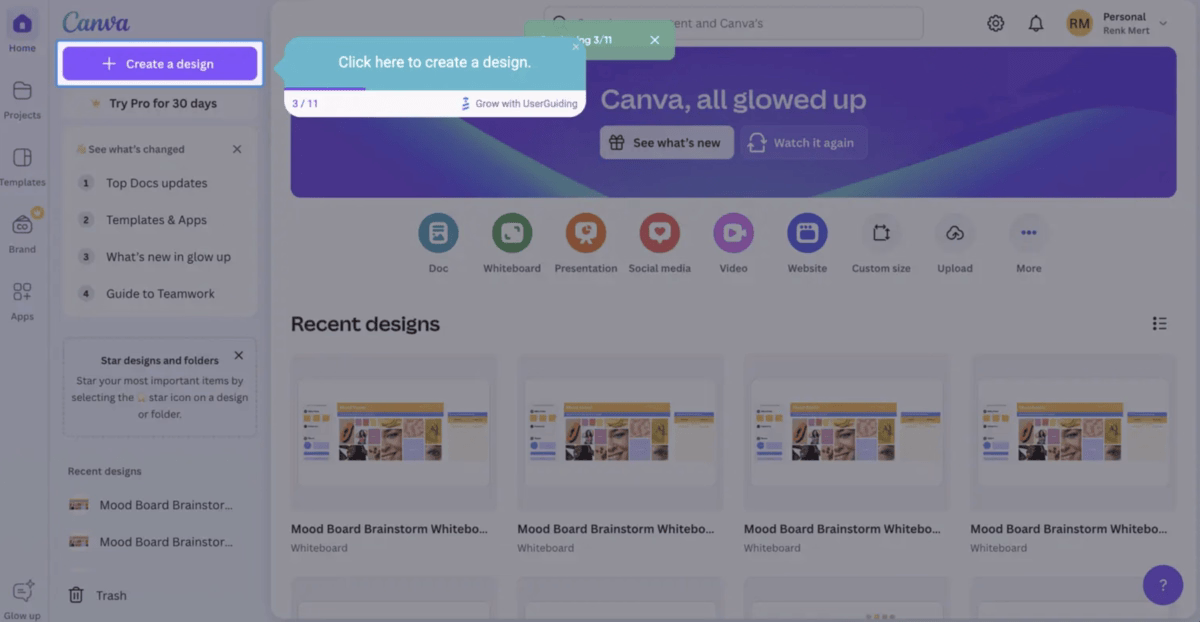 Canva’s Walkthrough.