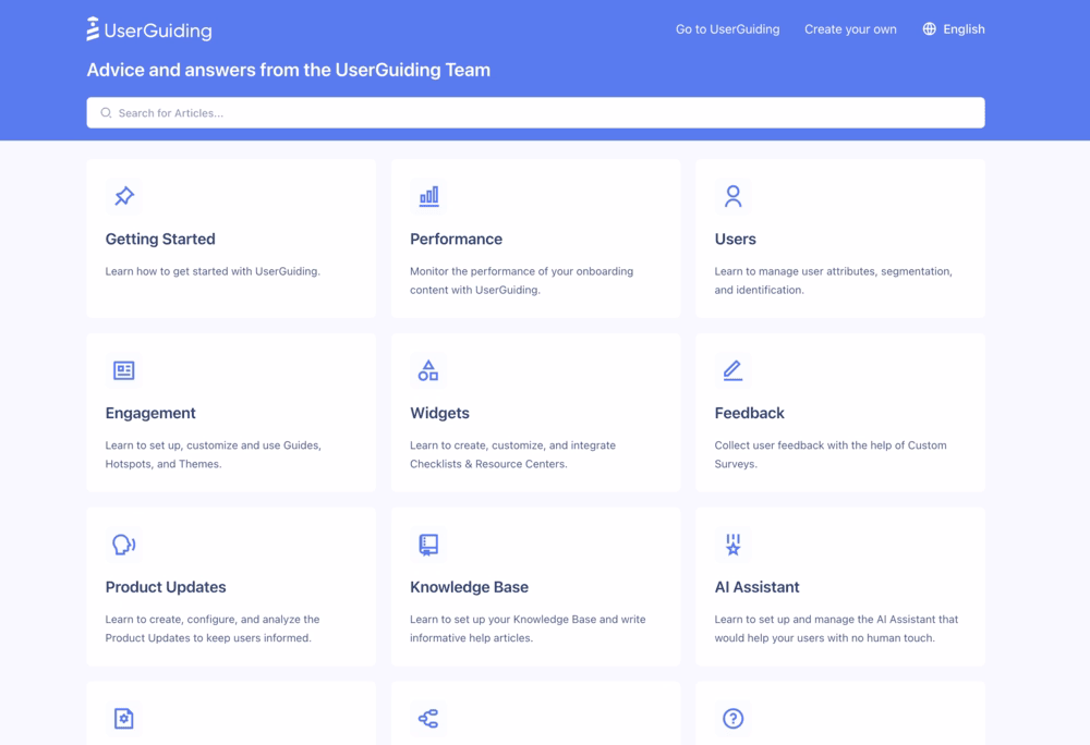 UserGuiding’s Knowledge Base.