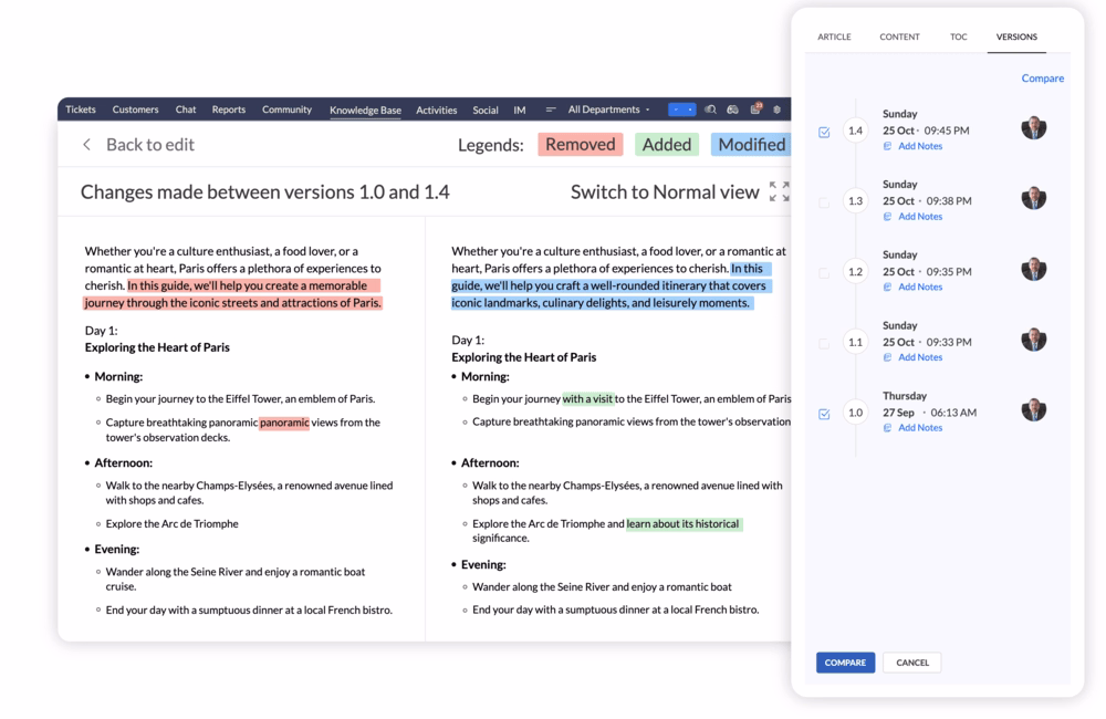 Zoho Desk’s Knowledge Base.