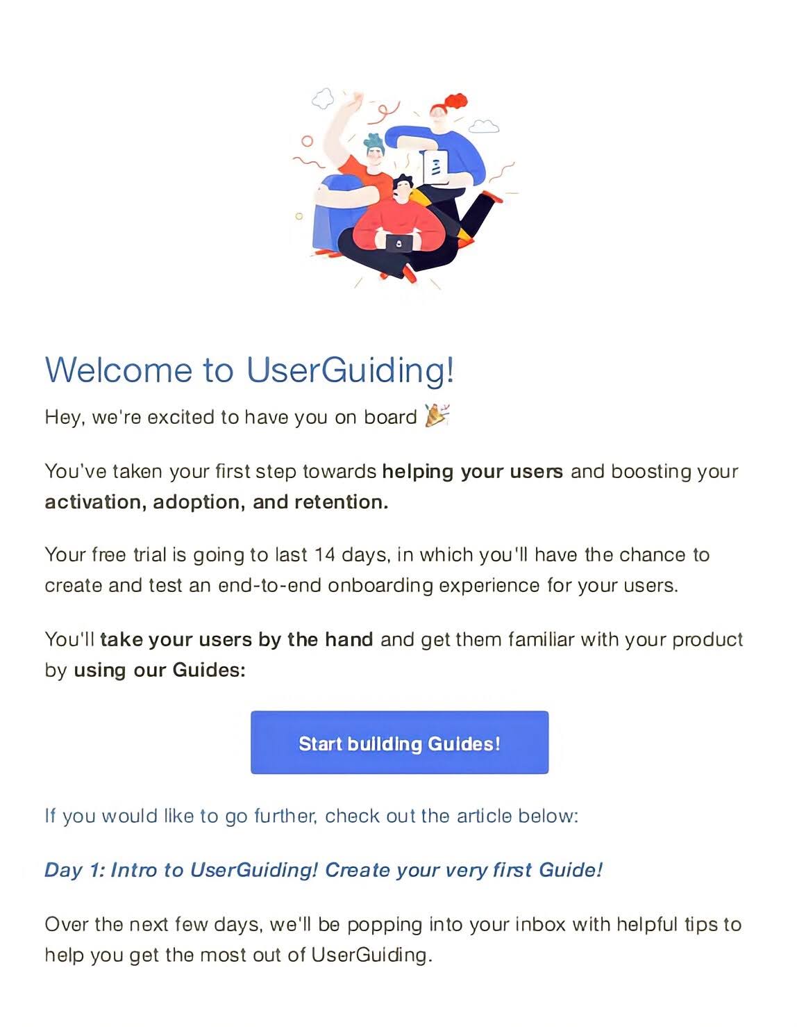 UserGuiding's email sequence