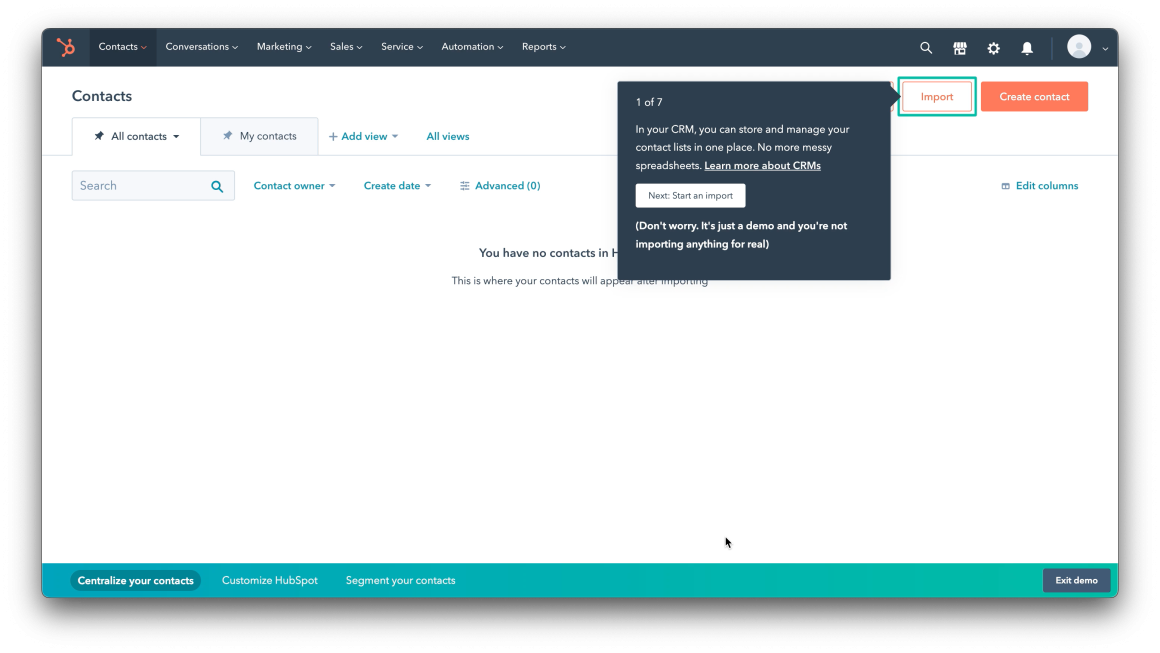 progressive onboarding hubspot walkthrough