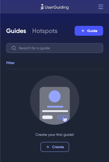 UserGuiding website overlay - chrome extension