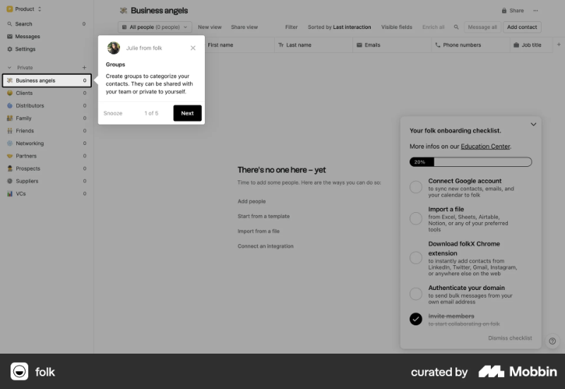 An example step from Folk’s interactive tutorial.