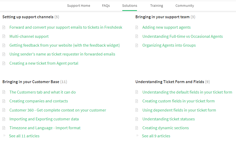 knowledge base freshdesk