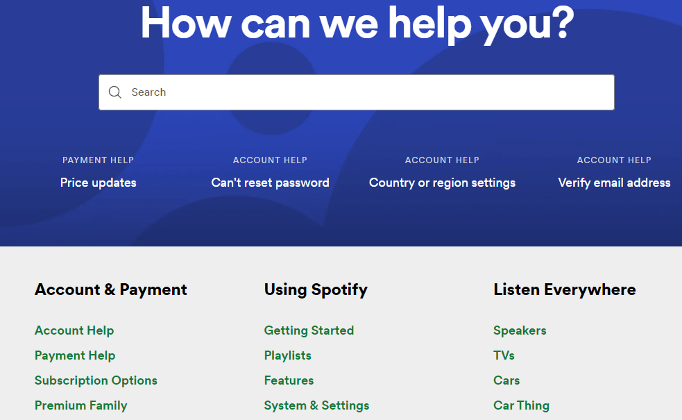 knowledge base examples spotify