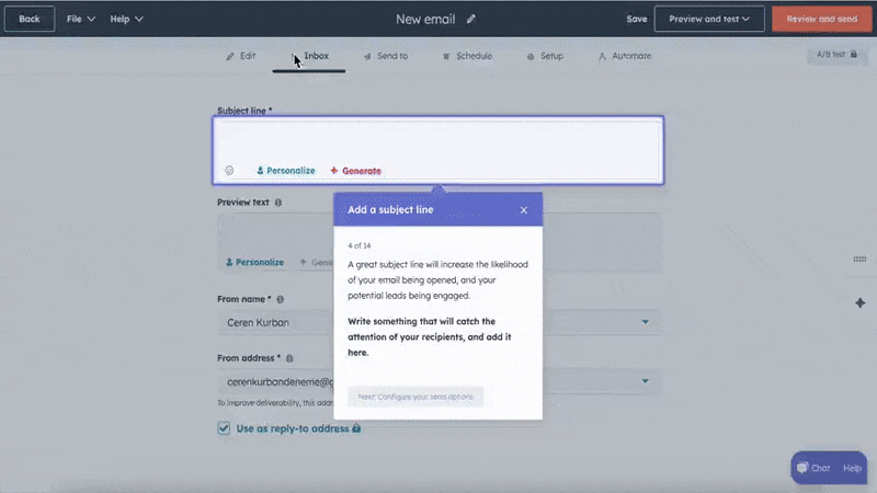 HubSpot’s interactive guide for newsletters.