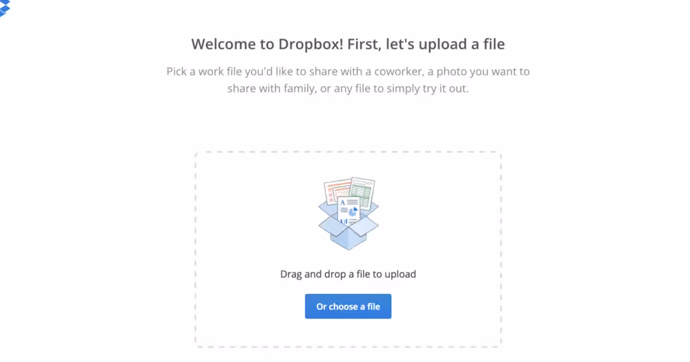 Uploading the First File on Dropbox