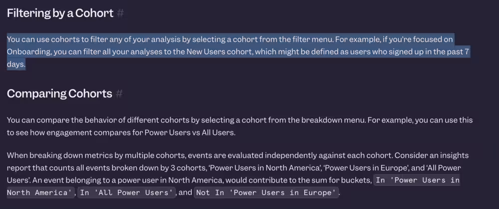 Comparing Cohorts in Mixpanel