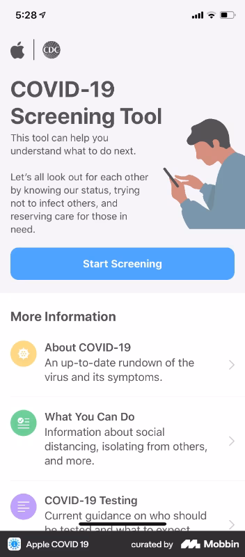 Apple's COVID-19 App.