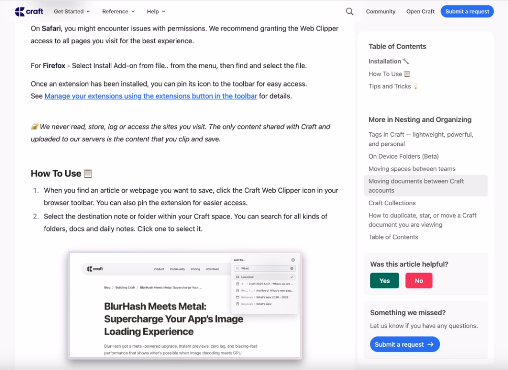 Craft’s guide for Craft Web Clipper.