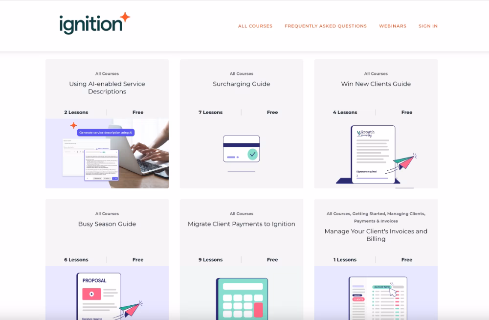 Ignition’s course library