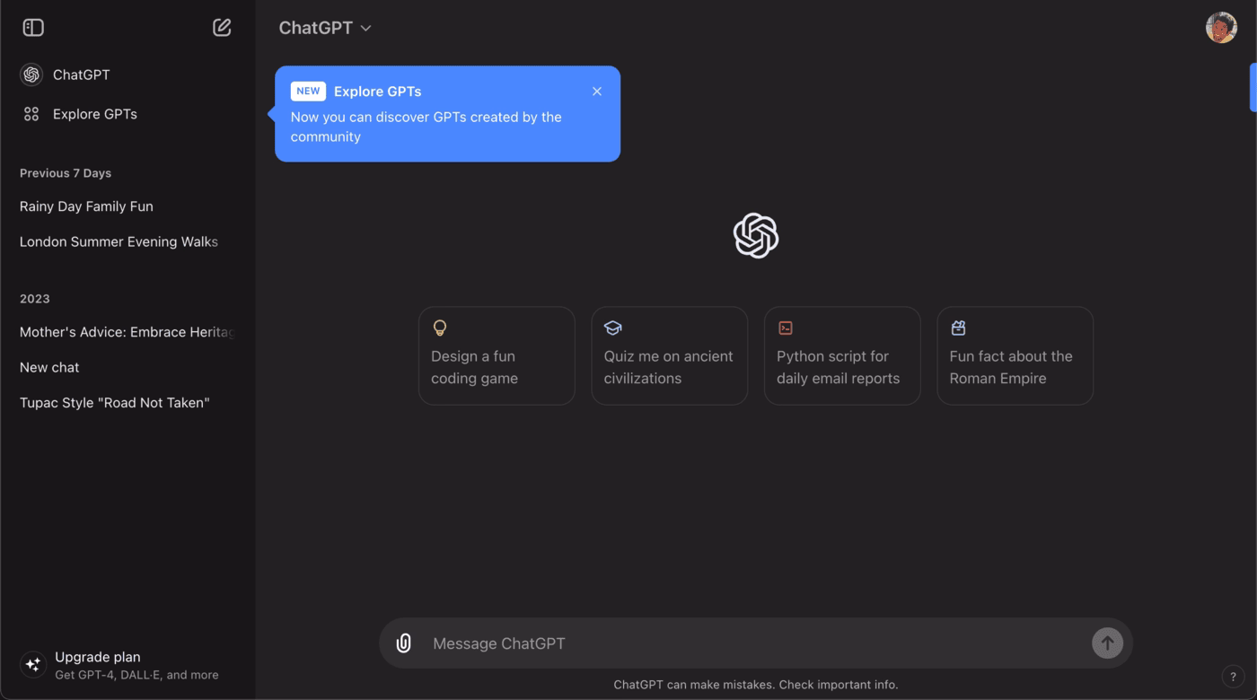 Tooltip on ChatGPT’s onboarding screen.