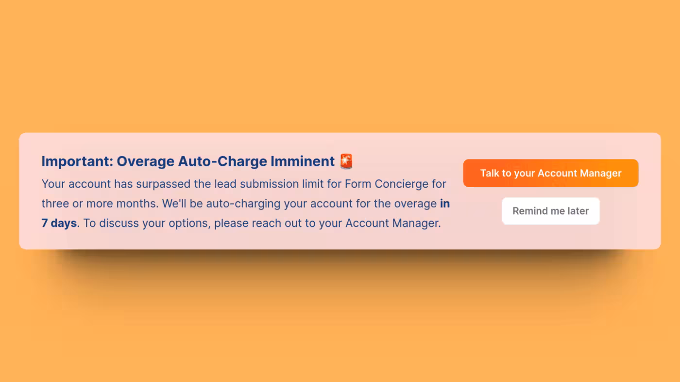 Chili Piper’s upsell pop-up banner.