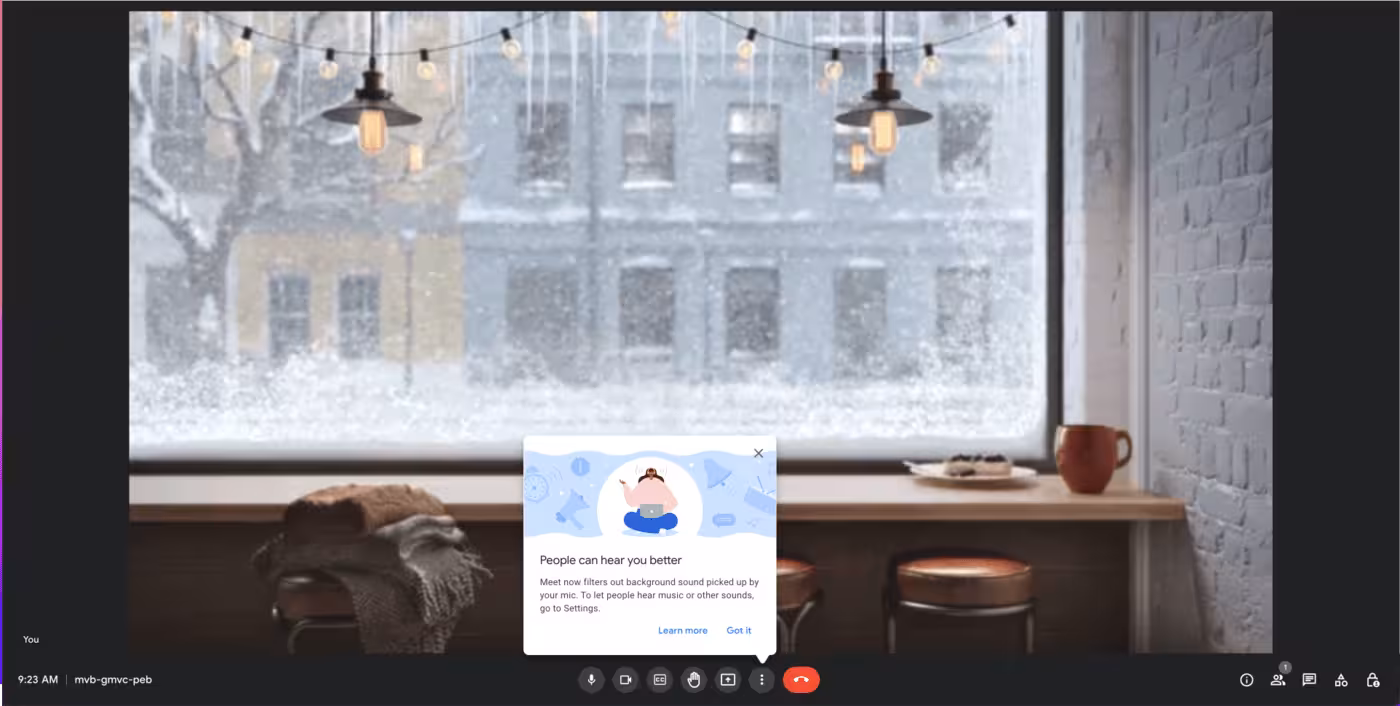 Google Meet’s tooltip