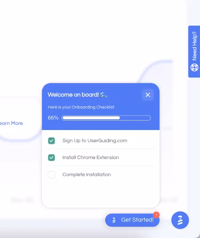 An onboarding checklist example created with UserGuiding