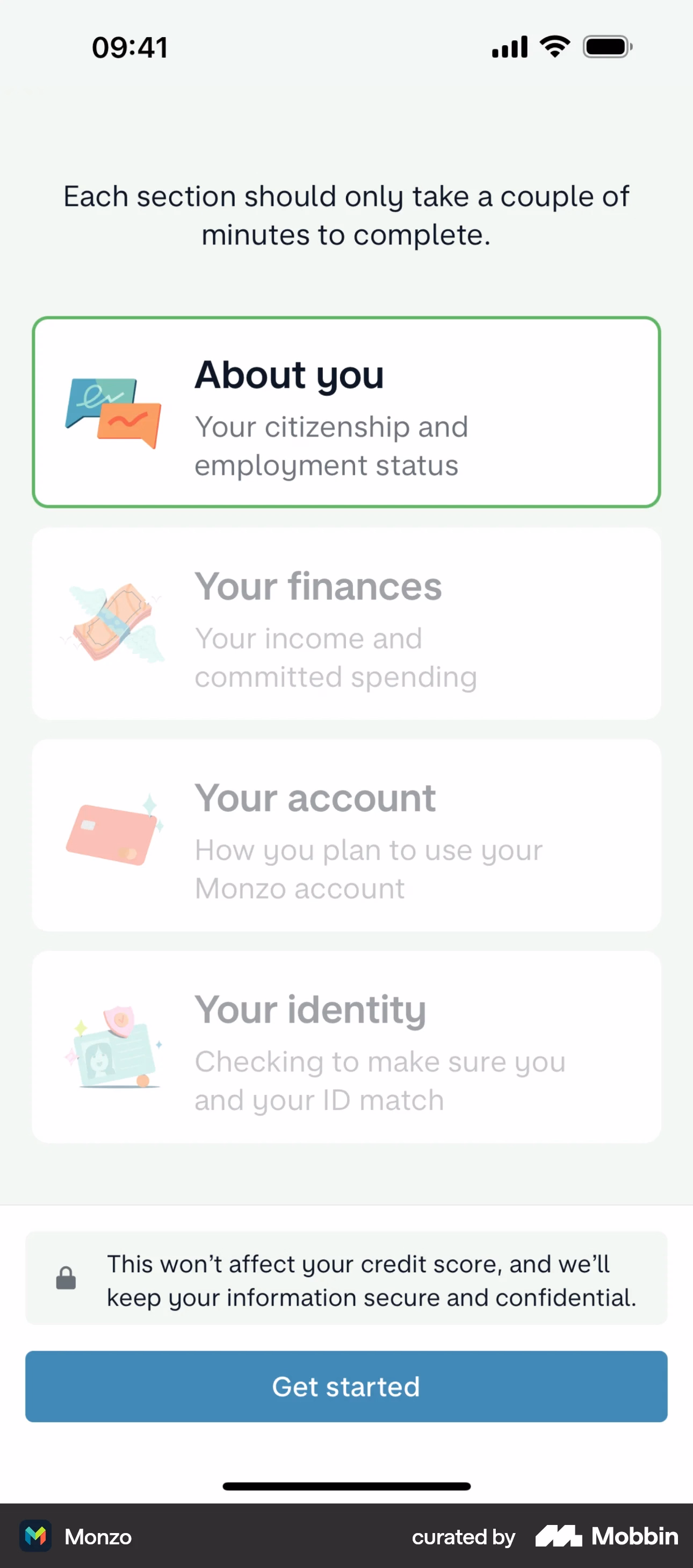 Monzo’s onboarding checklist.