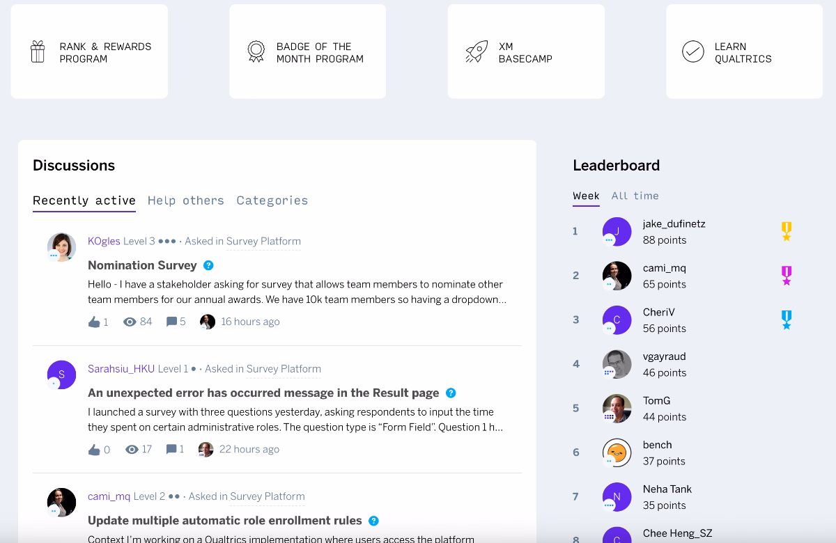 Qualtrics’ Product Forum.
