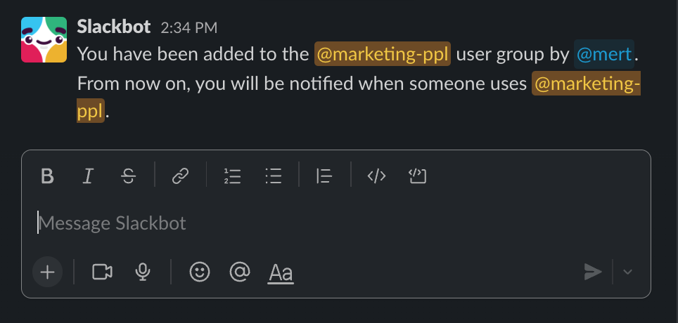 in-app chatbot slack