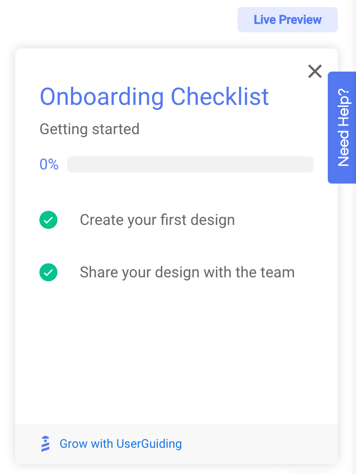 userguiding onboarding checklist